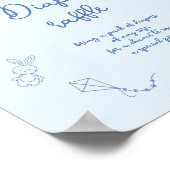 Handwritten Baby Shower, Boy Diaper Raffle Poster (Hoek)