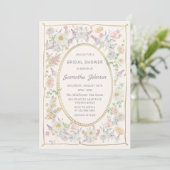Handwritten Floral Bridal Shower Invitation (Debout devant)