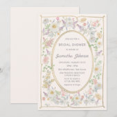 Handwritten Floral Bridal Shower Invitation (Devant / Derrière)