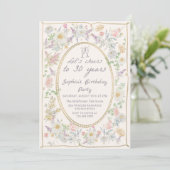 Handwritten Floral Cheers 30th Birthday Invitation (Debout devant)