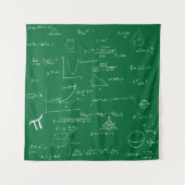 Handwritten Math Formulas and Equations Green Wandkleed (Voorkant)