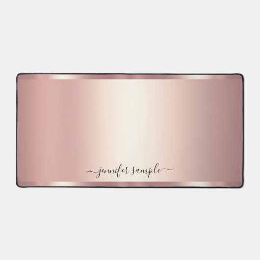 Handwritten Script Name Elegant Rose Gold Modern (Recto)