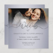 Handwritten Script Photo Wedding Invitation Save The Date (Voorkant / Achterkant)