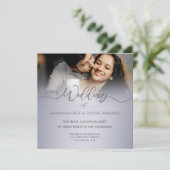 Handwritten Script Photo Wedding Invitation Save The Date (Staand voorkant)