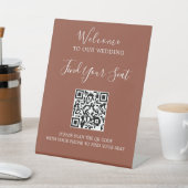 Handwritten script QR code wedding seating Reclamebord Met Voetstuk (Insitu)
