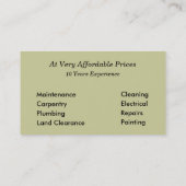 Handy Man Carte de visite (Dos)