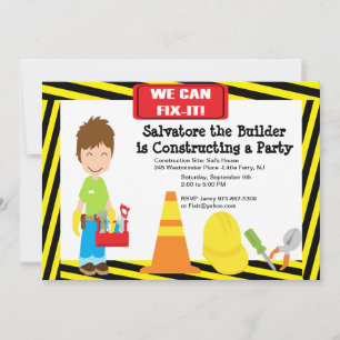 Handy Man Fix It Boys Invitation Anniversaire
