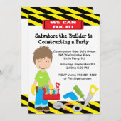 Handy Man Fix It Boys Invitation Anniversaire (Devant / Derrière)