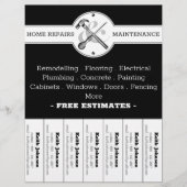 Handyman Black Modern Professional Construction Flyer (Voorkant)