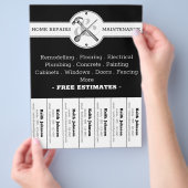 Handyman Black Modern Professional Construction Flyer (Hand)