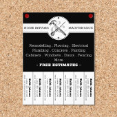 Handyman Black Modern Professional Construction Flyer