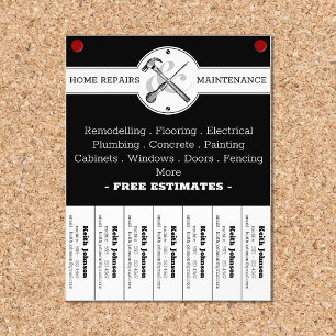 Handyman Black Modern Professional Construction Flyer