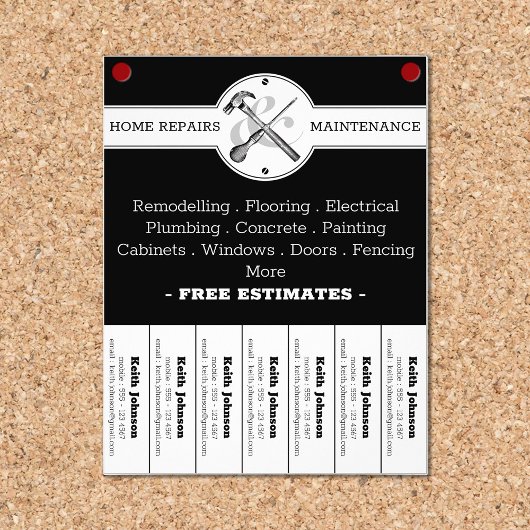 Handyman Black Modern Professional Construction Flyer