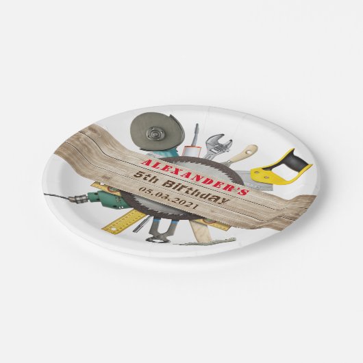 Handyman Boy Tools Birthday Party Paper Bord (Gekanteld)