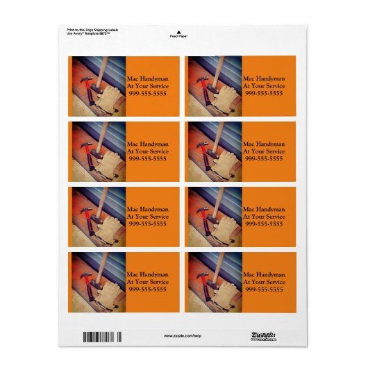 Handyman Business Etiket (Full Sheet)