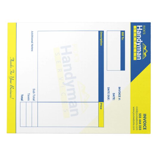 Handyman Business Factuurpad - Home Business Notitieblok (Voorkant)