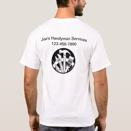 Handyman Business Work Shirten Dubbelzijdig T-shirt (Achterkant)