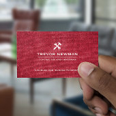 Handyman Carpenter Construction Grunge RED Visitekaartje