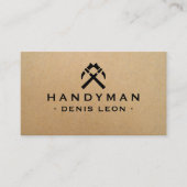 Handyman Carpenter Kraft Carte de visite rustique (Devant)