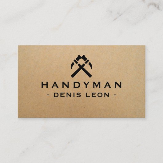 Handyman Carpenter Kraft Carte de visite rustique (Devant)