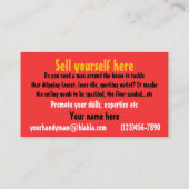 Handyman Carpenter Plumber Electrice Painter Visitekaartje (Achterkant)