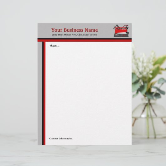 Handyman Carpenter Tool Box Stationery Custom Briefhoofd (Staand voorkant)