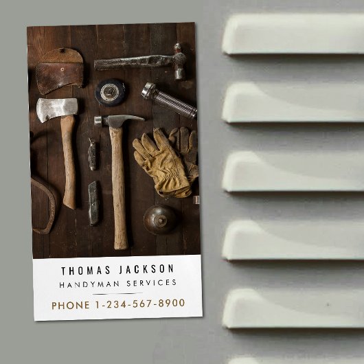 Handyman Carpenter Tools Foto QR-code Magnetisch Visitekaartje