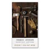 Handyman Carpenter Tools Foto QR-code Magnetisch Visitekaartje (Voorkant Verticaal)