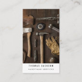 Handyman Carpenter Tools Foto QR-code Visitekaartje (Voorkant)
