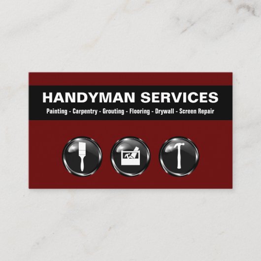 Handyman Carte de visite Cool Design (Devant)