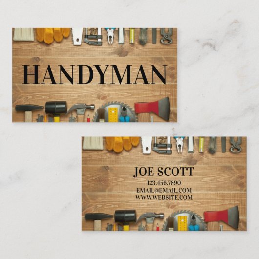 Handyman, Carte de visite de maintenance (Devant / Derrière)
