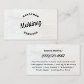 Handyman Carte de visite en bois d'amélioration (Devant / Derrière)