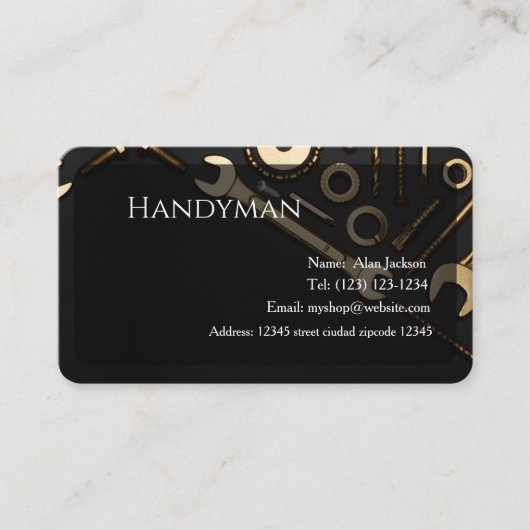 Handyman Carte de visite modifiable (Devant)