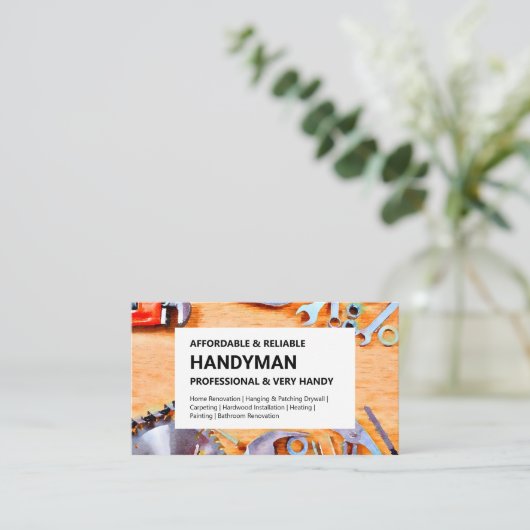 Handyman Carte de visite - Outils de construction (Debout devant)