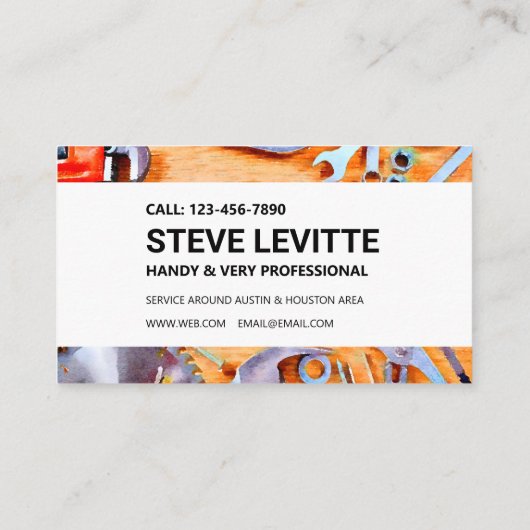 Handyman Carte de visite - Outils de construction (Dos)