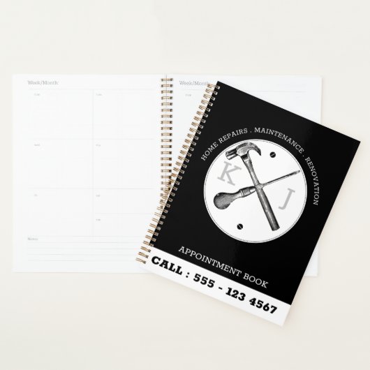 Handyman Construction Business Logo Black - Aangep Planner (Display)