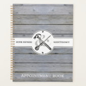 Handyman Construction Business Rustic Grey Wood Planner (Voorkant)
