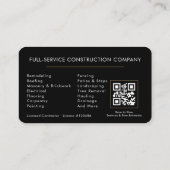 Handyman Contractor QR-code Visitekaartje (Achterkant)