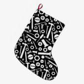 Handyman DIY Mister Fixit Hammer Nuts Bolts Tools Grote Kerstsok (Voorkant (Hangend))