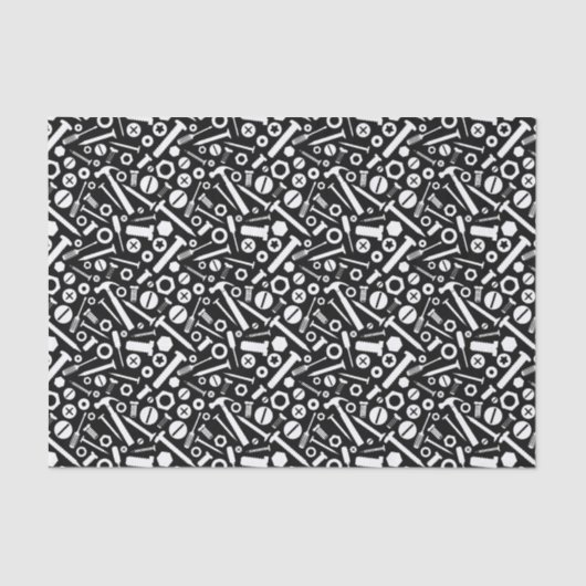 Handyman DIY Mister Fixit Hammer Nuts Bolts Tools Tissuepapier (Voorkant)