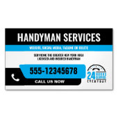 HANDYMAN FIX IT GUY URGENT REPARATIE ZWART BLAUW MAGNETISCH VISITEKAARTJE (Voorkant)