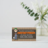 Handyman.Fix-it Man.Home reparatie.Aangepaste teks Visitekaartje (Staand voorkant)