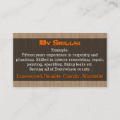 Handyman.Fix-it Man.Home reparatie.Aangepaste teks Visitekaartje (Achterkant)