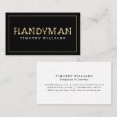 Handyman Gold en Black Modern Visitekaartje (Voorkant / Achterkant)
