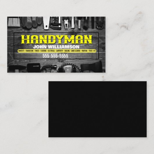 Handyman Hammer en nagels Visitekaartje (Voorkant / Achterkant)