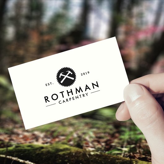 Handyman Hammer en Saw Carpenter Visitekaartje