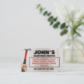 Handyman Hammer et Carte de visite des ongles (Debout devant)