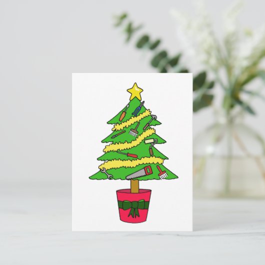 Handyman Happy Kerstmis Humor Feestdagenkaart (Staand voorkant)