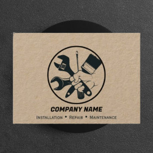 Handyman Home Living Reparatie service Craft Black Visitekaartje