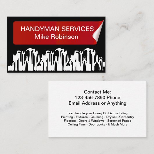 Handyman Home Services Visitekaartje (Voorkant / Achterkant)